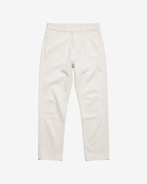 KnowledgeCotton Apparel - WMN Stella slim twill pants Pants 1387 Egret