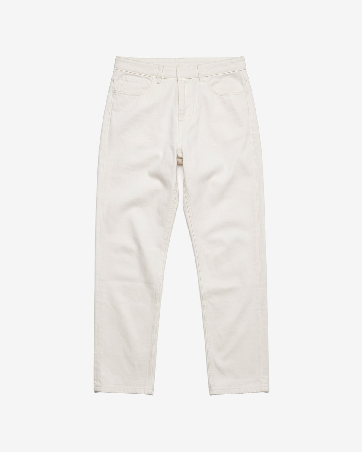 KnowledgeCotton Apparel - WMN Stella slim twill pants Pants 1387 Egret