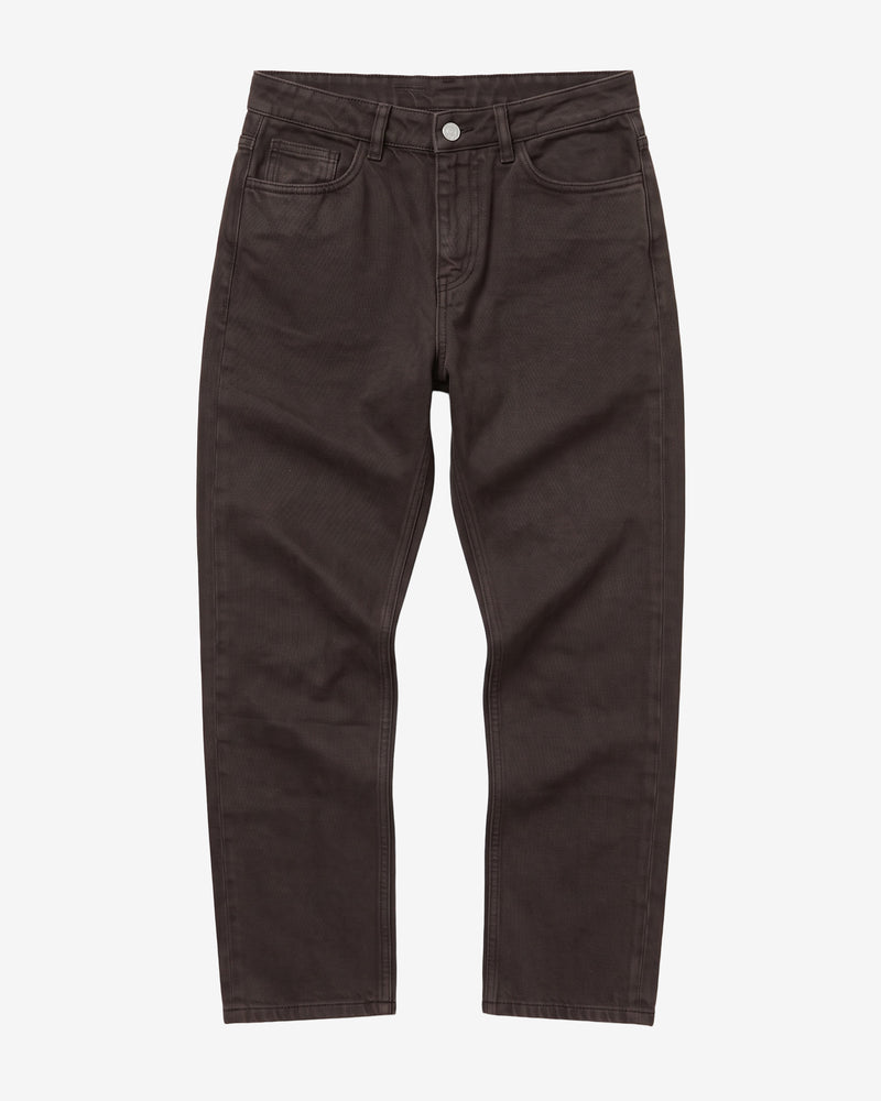 KnowledgeCotton Apparel - WMN Stella slim twill pants Pants 1487 Chocolate Torte