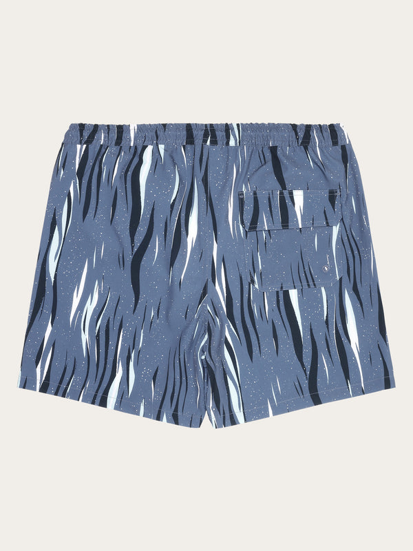 KnowledgeCotton Apparel - MEN Stretch AOP swimshorts - GRS/Vegan Swimshorts 9921 Blue
