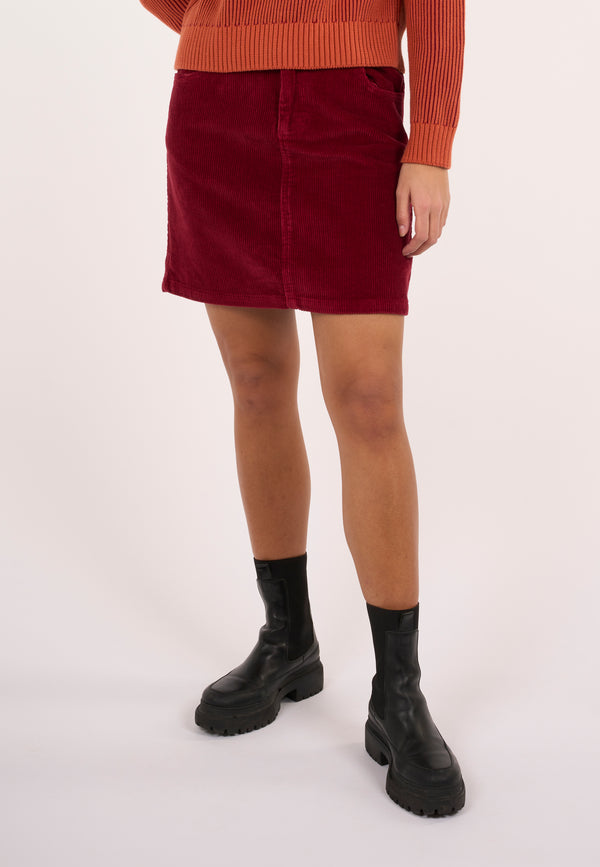 KnowledgeCotton Apparel - WMN Stretched 8-wales corduroy skirt Skirts 1364 Rhubarb