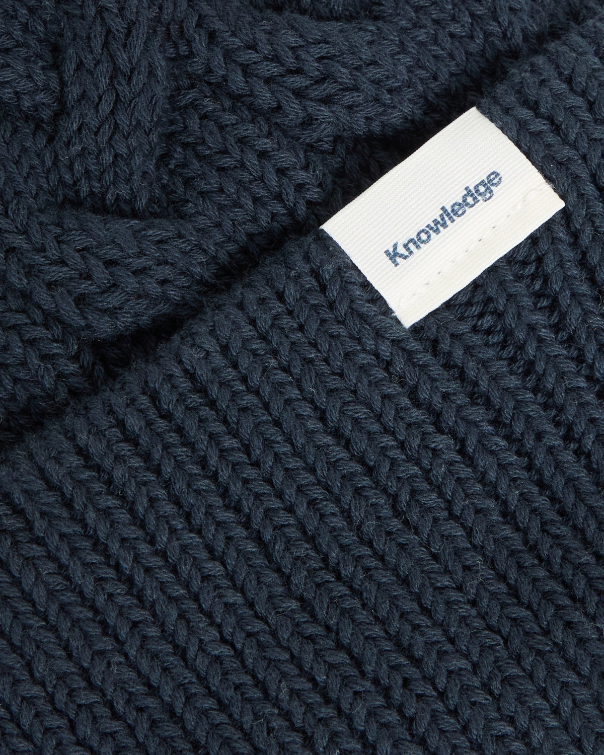 KnowledgeCotton Apparel - UNI Tassel cable beanie Hats 1001 Total Eclipse