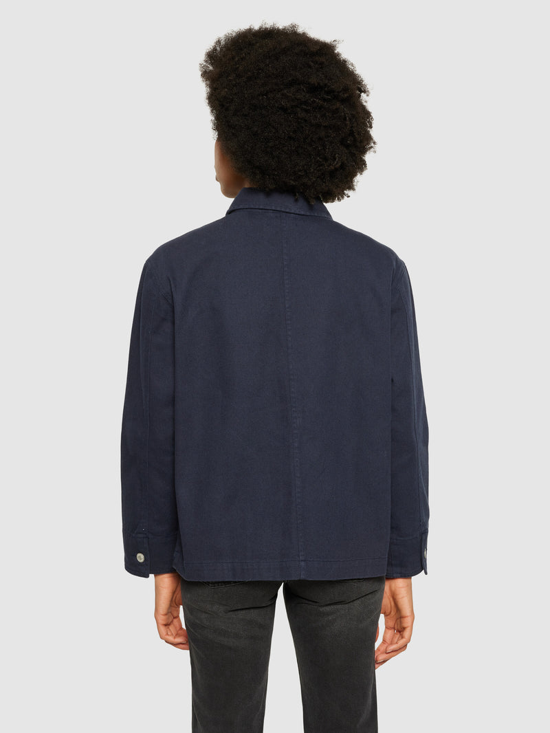 KnowledgeCotton Apparel - WMN Twill workwear jacket - GOTS/Vegan Overshirts 1412 Night Sky