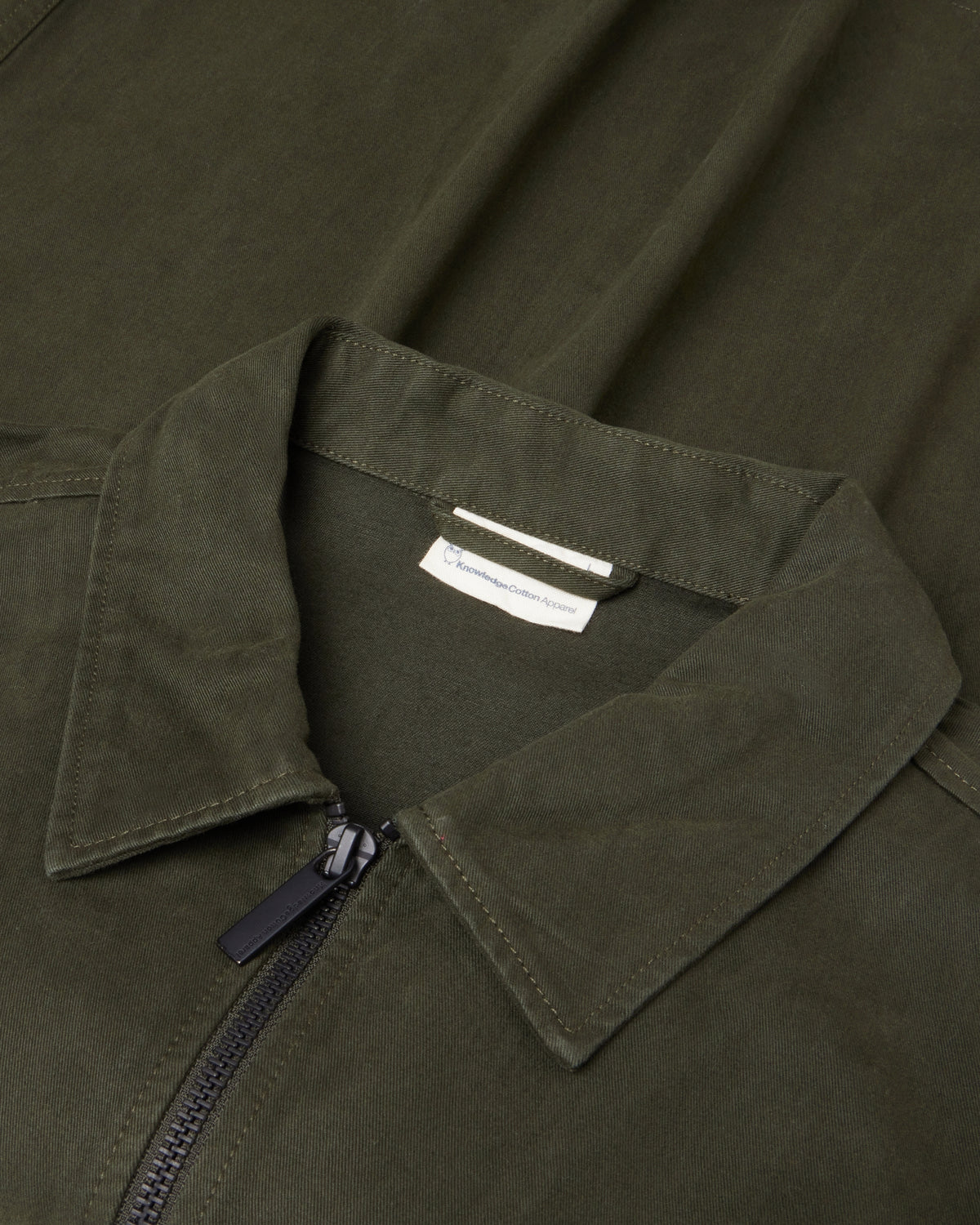 KnowledgeCotton Apparel - MEN Twill zip overshirt Overshirts 1090 Forest Night