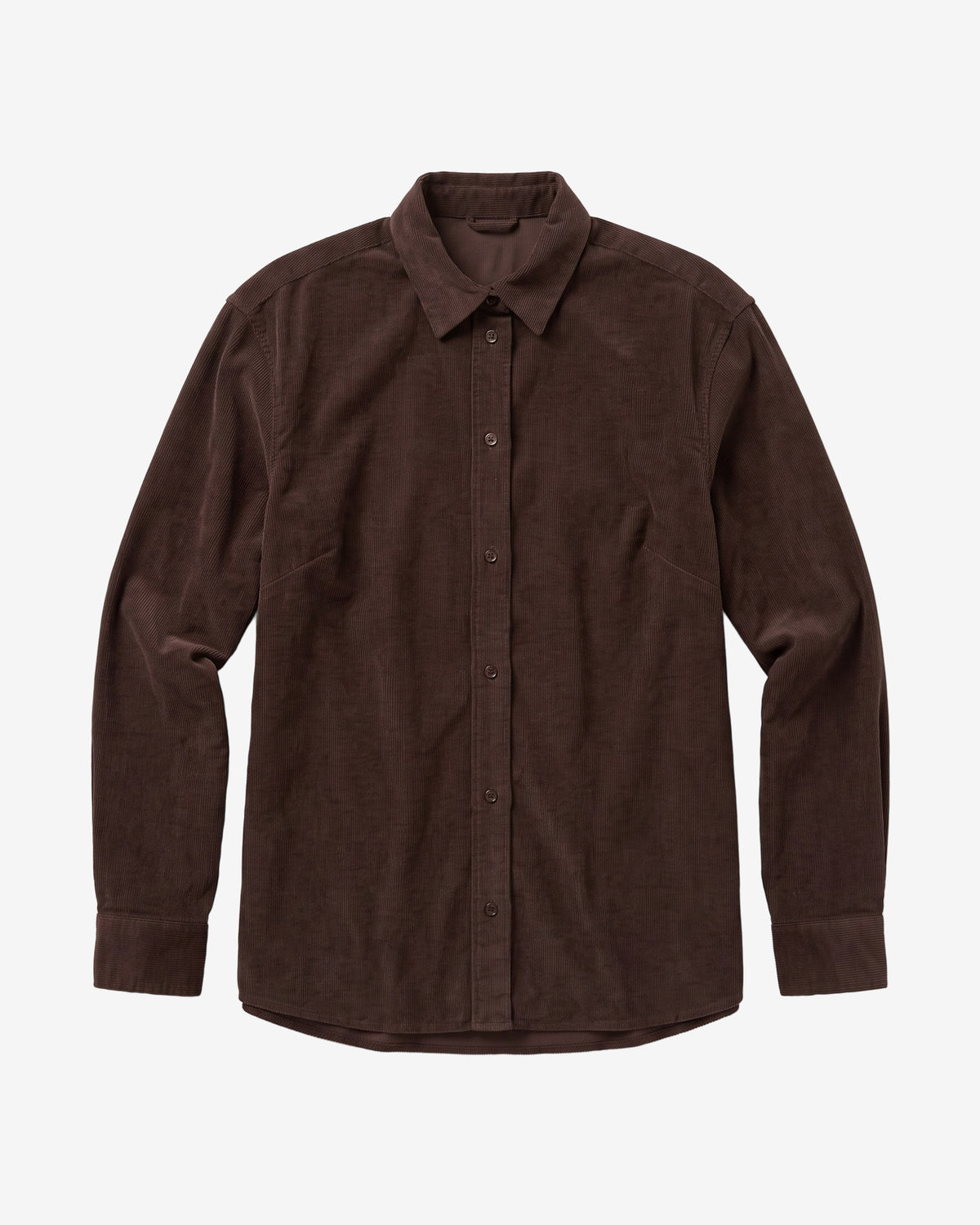 KnowledgeCotton Apparel - WMN Vega relaxed corduroy shirt Shirts 1487 Chocolate Torte