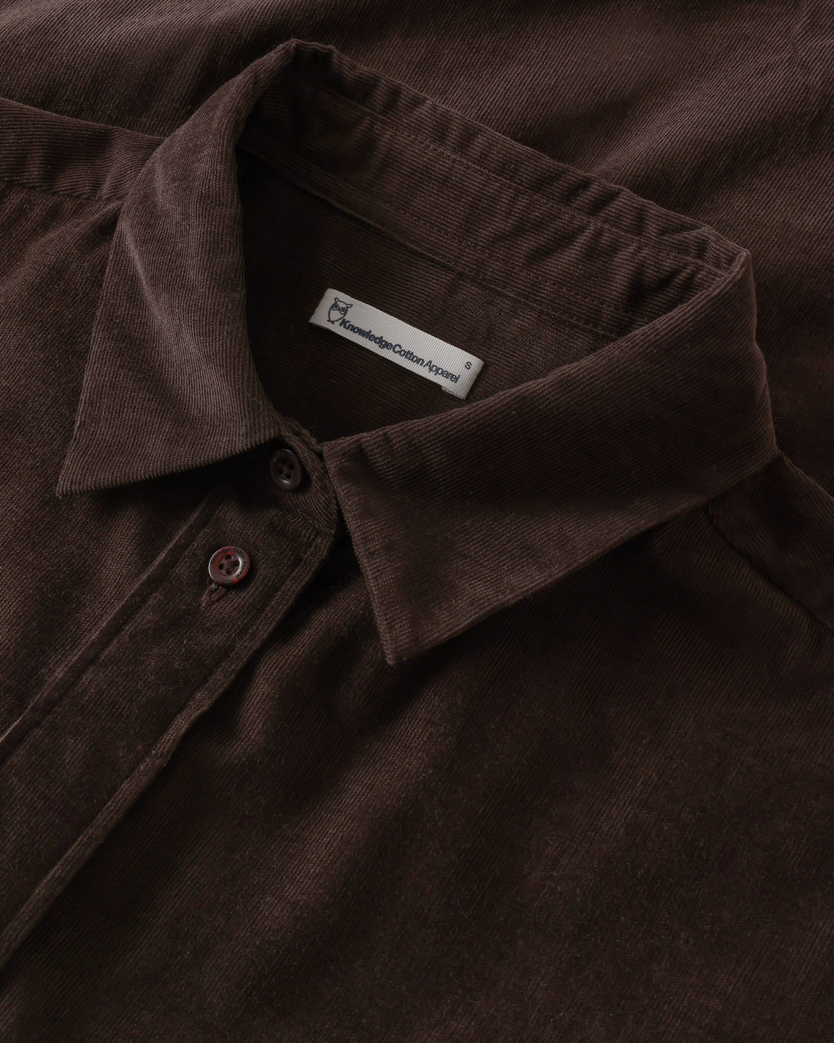 KnowledgeCotton Apparel - WMN Vega relaxed corduroy shirt Shirts 1487 Chocolate Torte