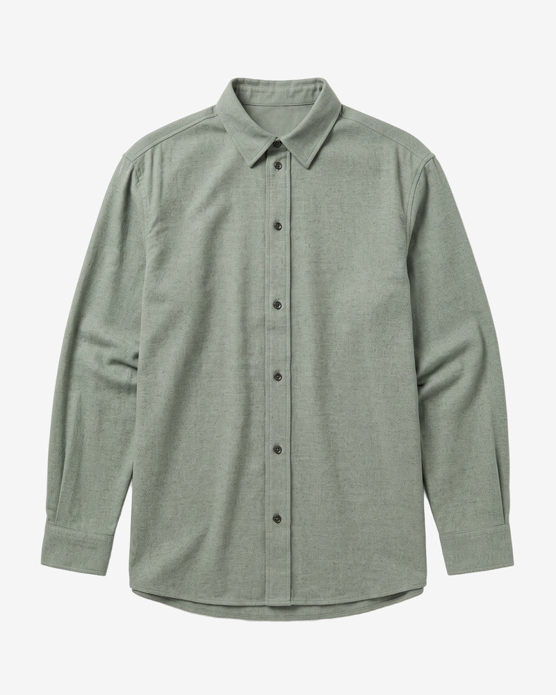 KnowledgeCotton Apparel - WMN Vega relaxed flannel shirt Shirts 1396 Lily Pad