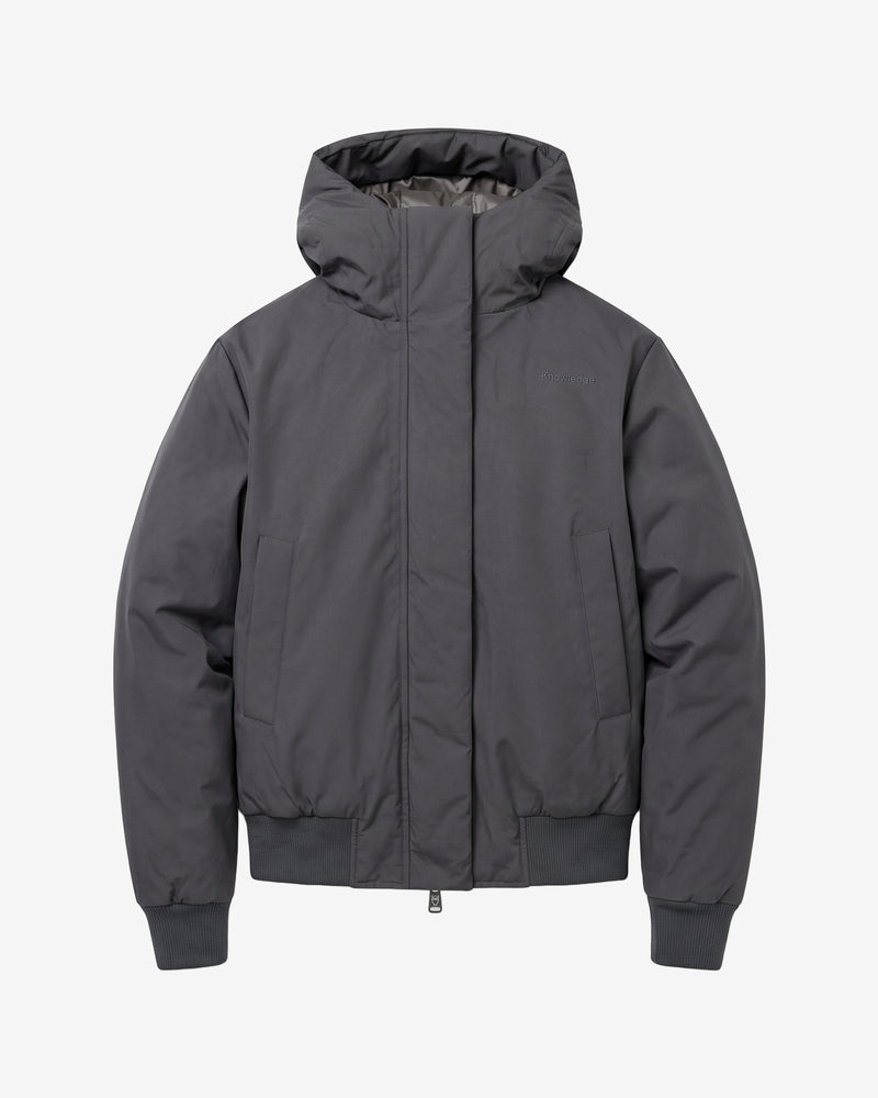 KnowledgeCotton Apparel - WMN Vent 200 insulated bomber jacket Jackets 1504 Volcanic Ash