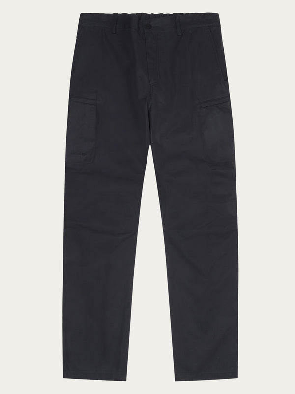 KnowledgeCotton Apparel - MEN Vent Canvas 200 classic pants - GOTS/Vegan Pants 1300 Black Jet