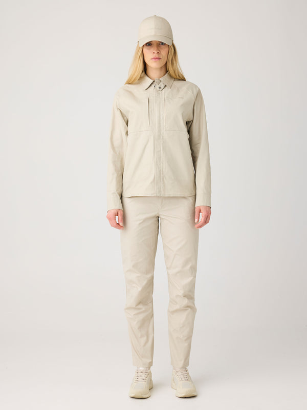 KnowledgeCotton Apparel - WMN Vent Canvas 200 classic pants - GOTS/Vegan Pants 1228 Light feather gray