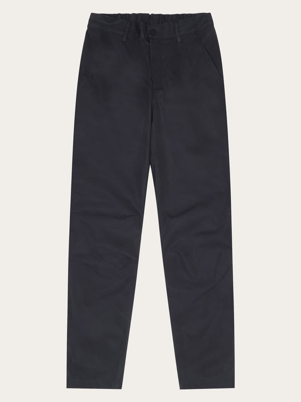 KnowledgeCotton Apparel - WMN Vent Canvas 200 classic pants - GOTS/Vegan Pants 1300 Black Jet