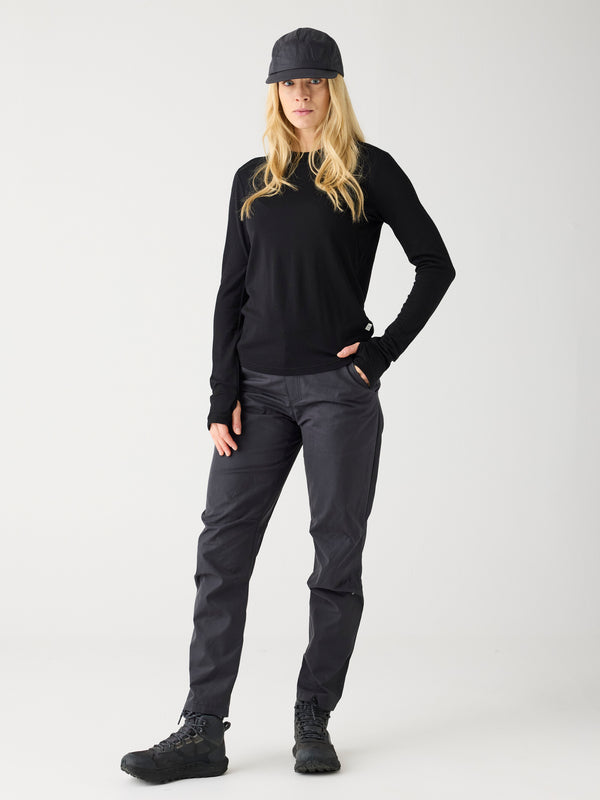 KnowledgeCotton Apparel - WMN Vent Canvas 200 classic pants - GOTS/Vegan Pants 1300 Black Jet