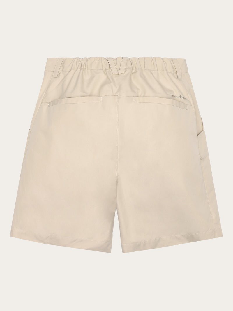 KnowledgeCotton Apparel - WMN Vent Canvas 200 classic shorts - GOTS/vegan Shorts 1228 Light feather gray