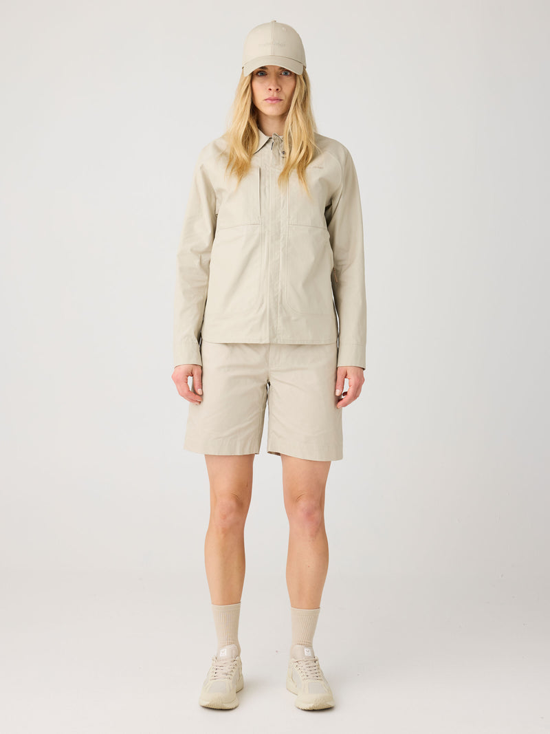 KnowledgeCotton Apparel - WMN Vent Canvas 200 classic shorts - GOTS/vegan Shorts 1228 Light feather gray