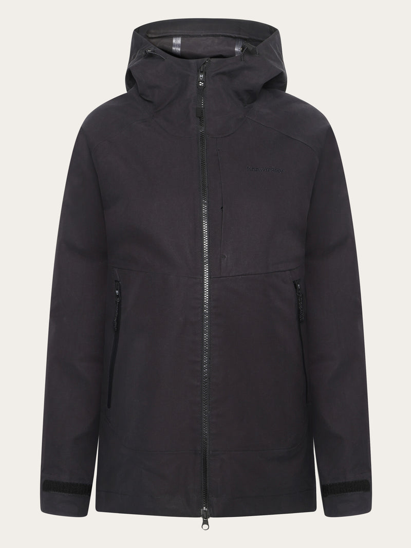 KnowledgeCotton Apparel - WMN Vent Canvas 270 shell jacket - GOTS/Vegan Jackets 1300 Black Jet