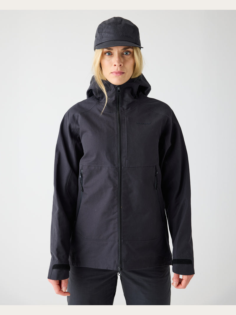KnowledgeCotton Apparel - WMN Vent Canvas 270 shell jacket - GOTS/Vegan Jackets 1300 Black Jet