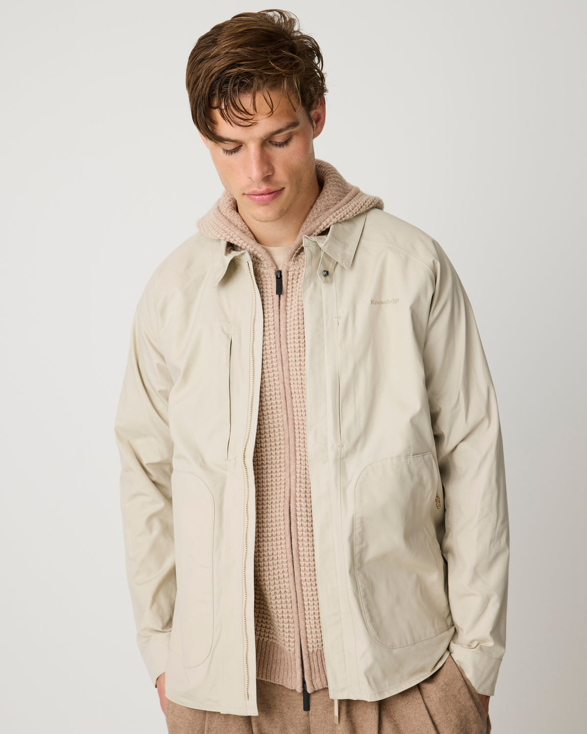 KnowledgeCotton Apparel - MEN Vent canvas 200 jacket Jackets 1228 Light feather gray