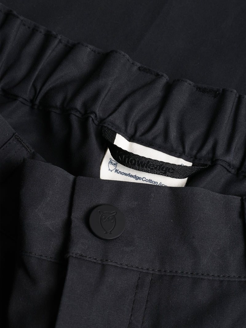KnowledgeCotton Apparel - WMN Vent canvas 200 pants Pants 1300 Black Jet