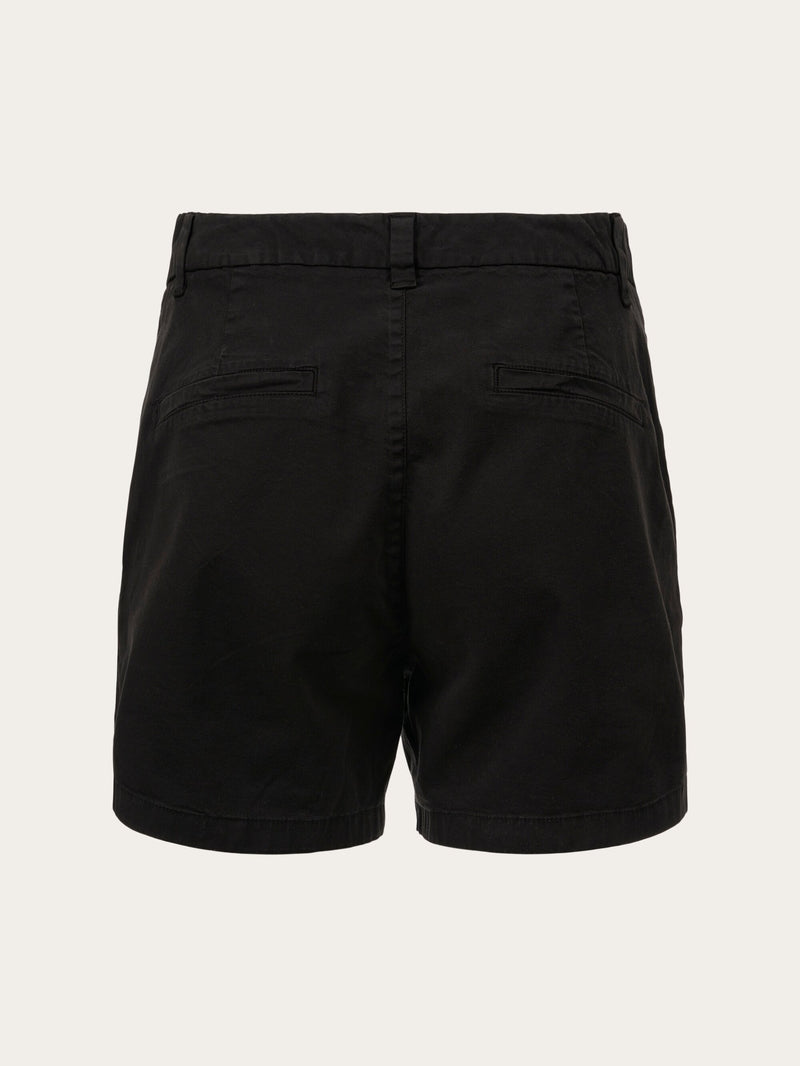 KnowledgeCotton Apparel - WMN WILLOW chino shorts Shorts 1300 Black Jet