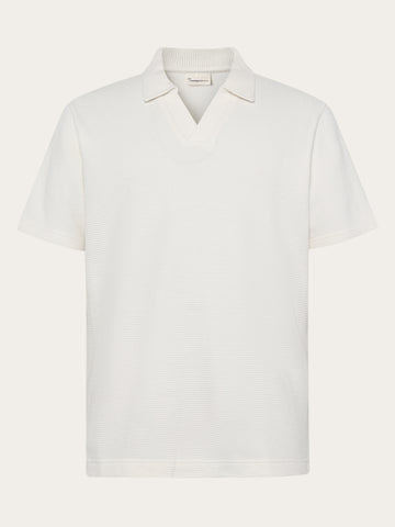 KnowledgeCotton Apparel - MEN Waffle polo Polos 1387 Egret