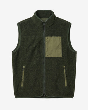 KnowledgeCotton Apparel - MEN Wool fleece vest Fleeces 1090 Forest Night