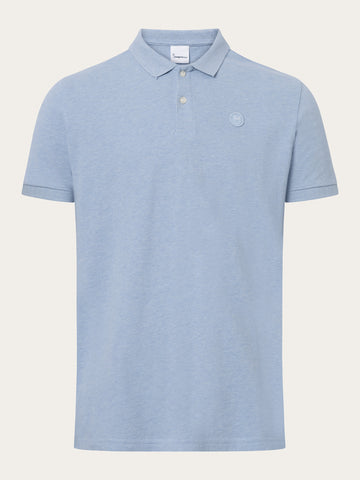 KnowledgeCotton Apparel - MEN Basic badge polo Polos 1259 Sky way melange