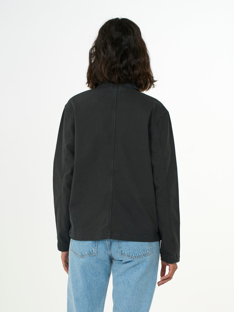 KnowledgeCotton Apparel - WMN CANVAS WORKWEAR JACKET Overshirts 1300 Black Jet