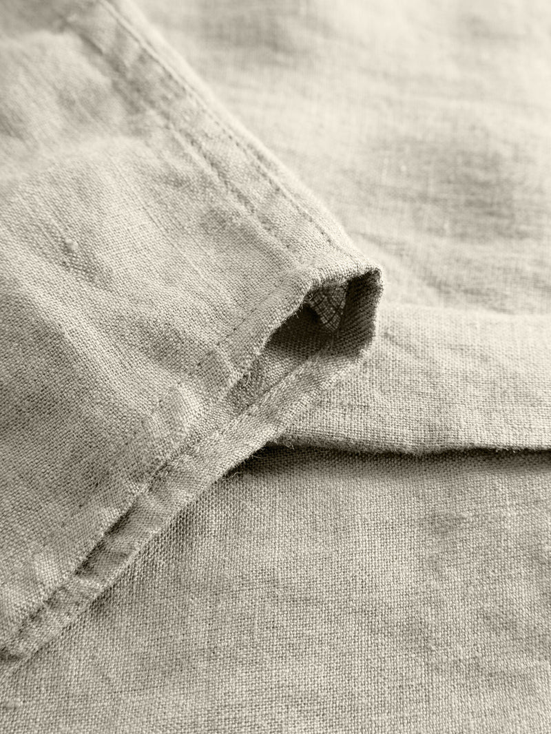 KnowledgeCotton Apparel - MEN Custom fit linen stand collar shirt Shirts 1228 Light feather gray