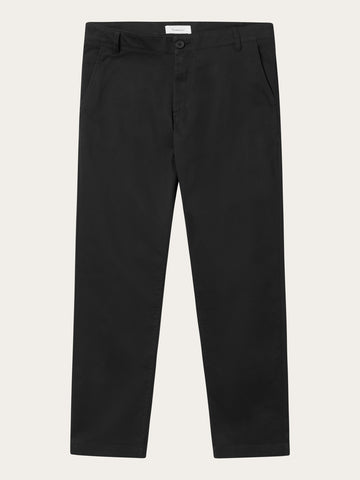 KnowledgeCotton Apparel - MEN LUCA slim twill chino pants Pants 1300 Black Jet