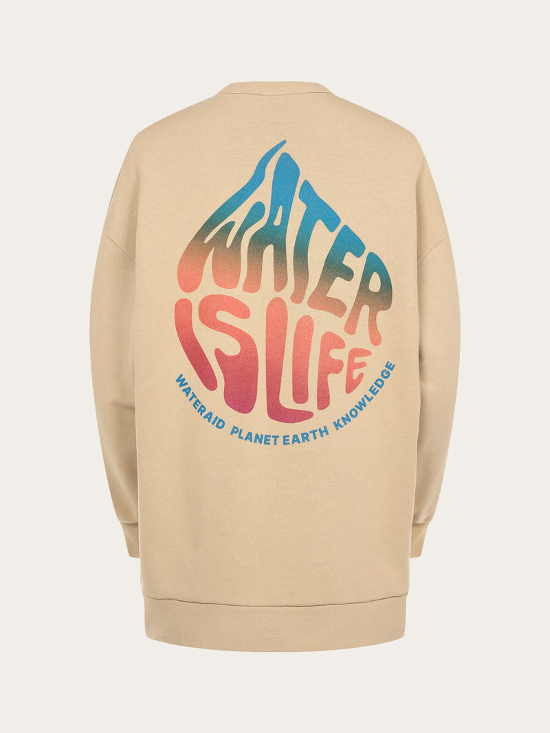 KnowledgeCotton Apparel - WMN WATERAID oversize crew neck sweat Sweats 1347 Safari