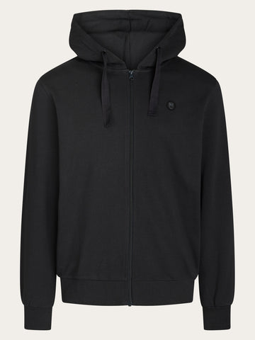 KnowledgeCotton Apparel - MEN Zip hood basic badge sweat Sweats 1167 Phantom